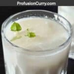 Homemade Mattha served chilled in two glasses.