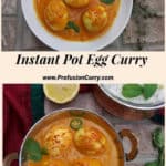 Pinterest image for Instant Pot Egg Curry