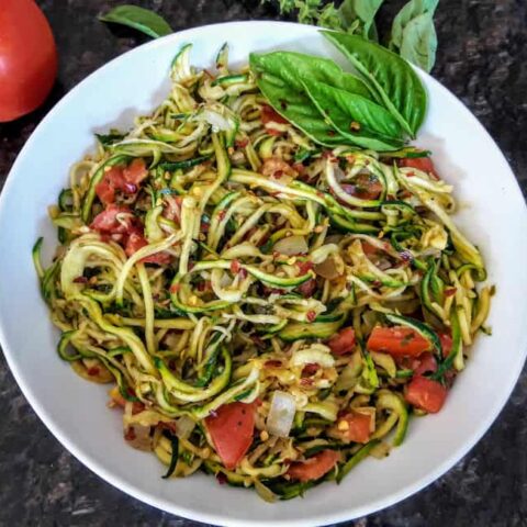 Italian Style Zoodles-Zucchini Noodles-GF-Vegan
