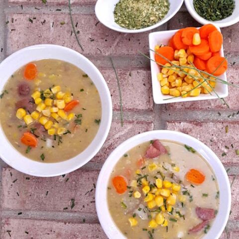 2 bowls full of Corn Chowder