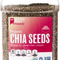 BetterBody Foods Organic Chia Seeds 2lb, Non-GMO Great Taste, Contains 2300mg Omega-3s and 2g of Protein, Good Source of Fiber, Gluten-free, Use in Smoothies or Top Yogurt Soups or Salads