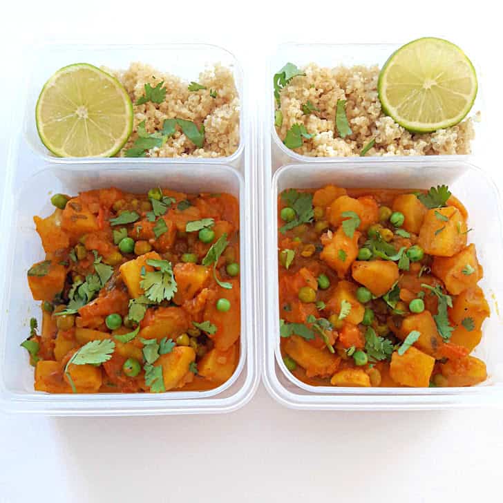 Aloo Matar and Quinoa Meal Prep 