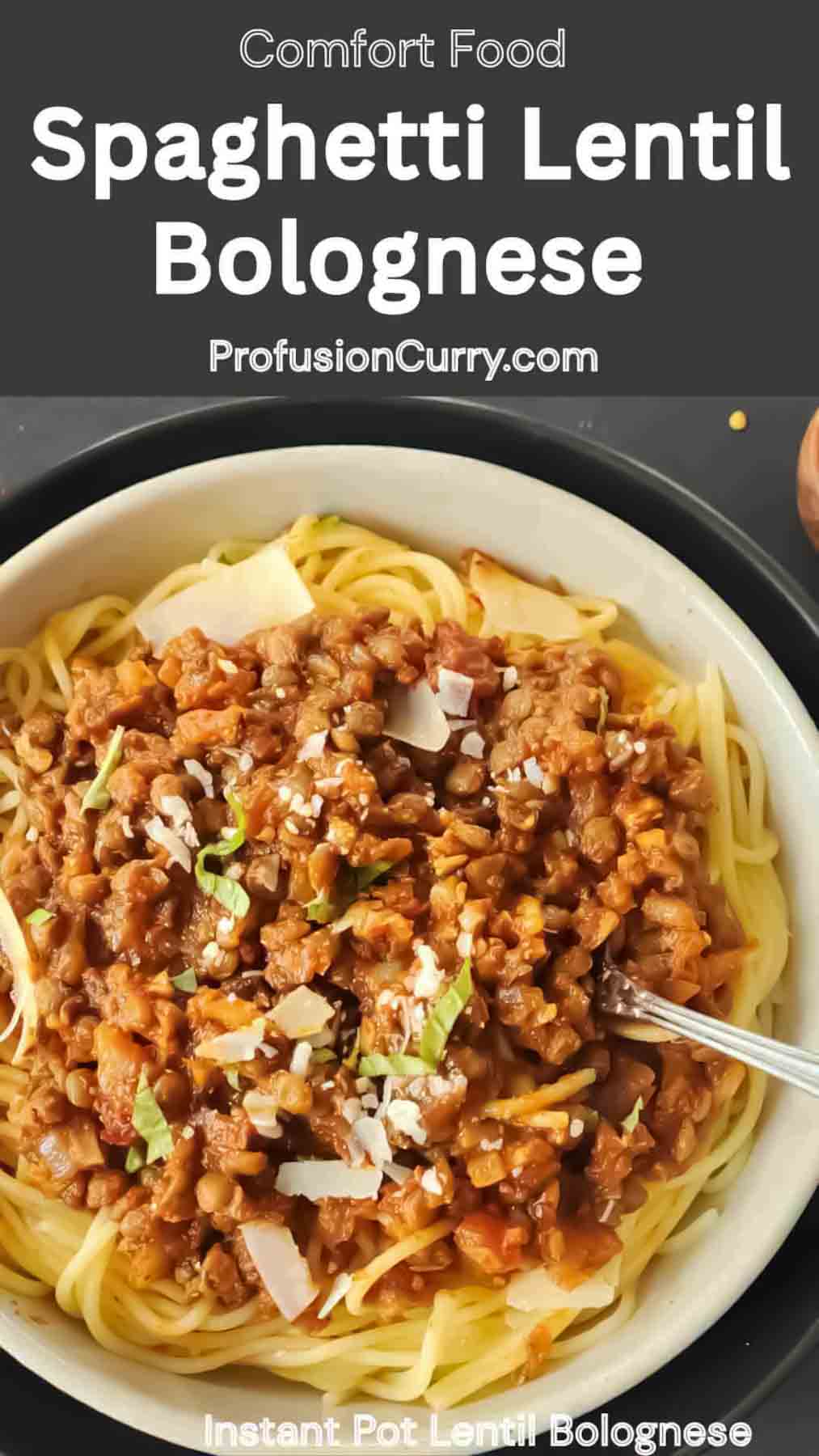 Hearty lentil Bolognese pasta sauce recipe.