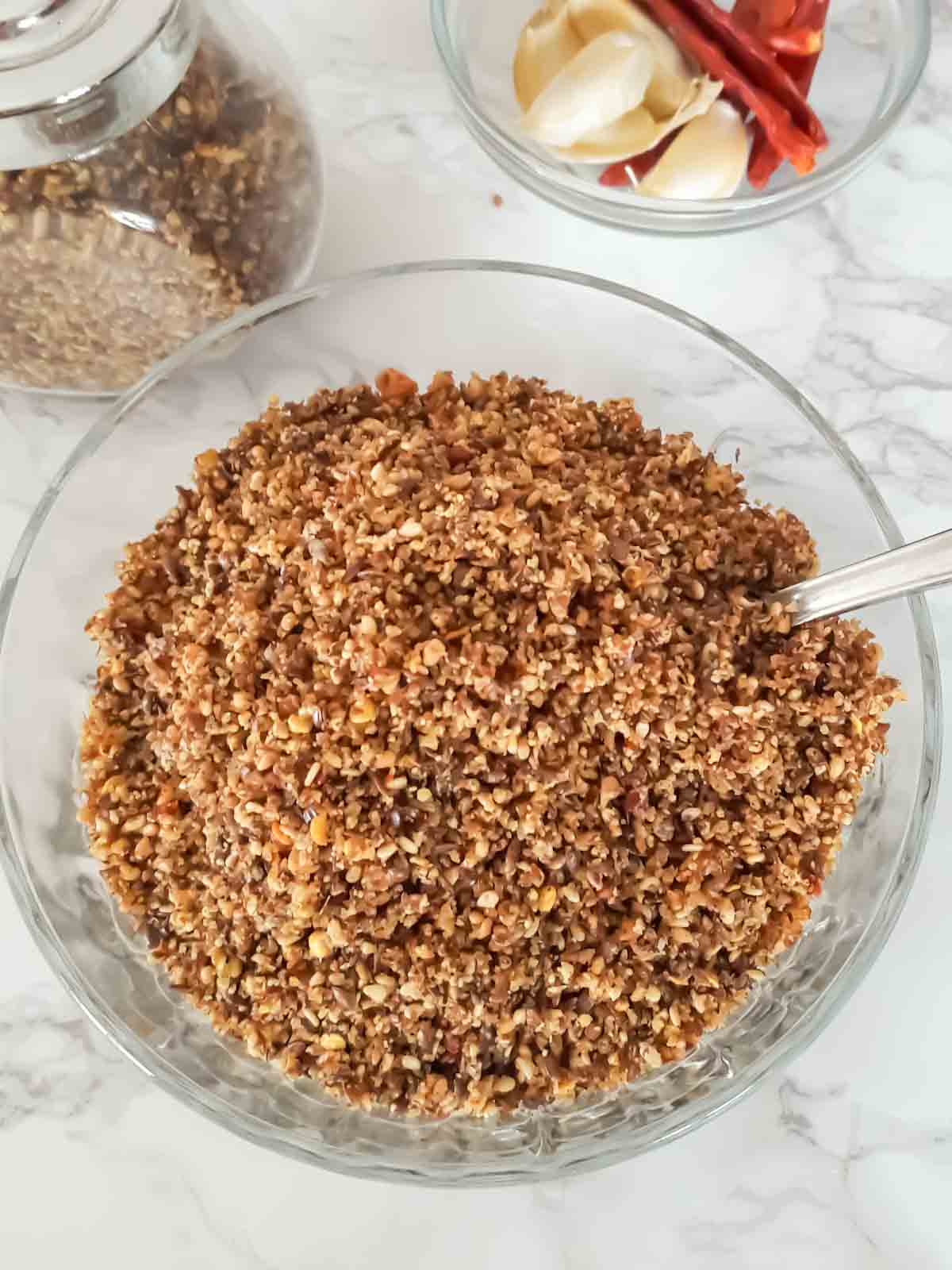 Flaxseed Chutney which is Spiced Alsi Powder is popular Indian condiment. 