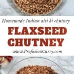 Flaxseed chutney recipe social share Pinterest image.