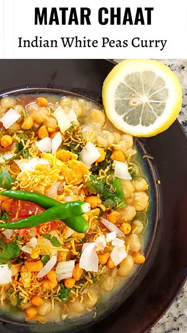 Matar Chaat pinterest image for profusioncurry.