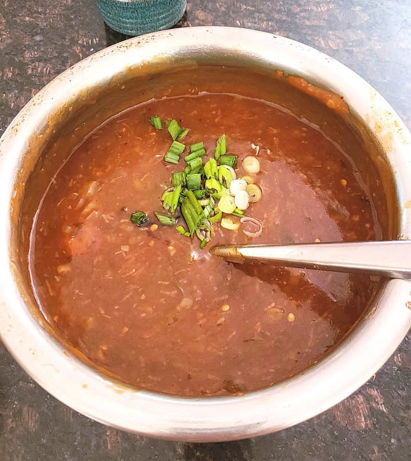 Veg manchurian sauce recipe. This deeply rich sauce is delicious ad savory.