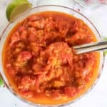 Cherry tomato chutney is vegan and gluten free condiment made with summer garden fresh cherry tomatoes and spices.