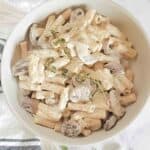 A bowl of indulgent and rich creamy mushroom pasta recipe made at home. This cozy comforting recipe ca be made in one pot 20-minutes.