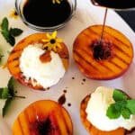 Pinterest image for grilled peaches.