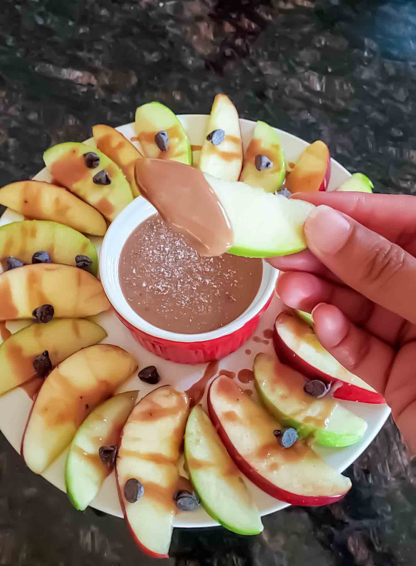 Easy fall apple dessert made with fresh apples and toppings.