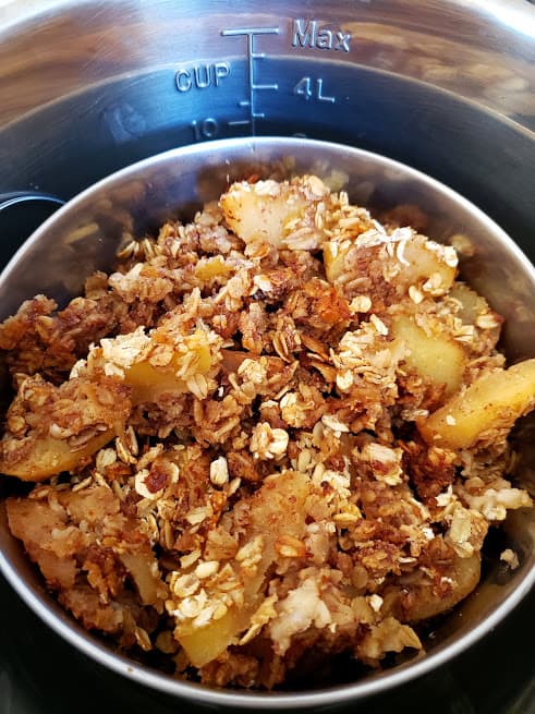 Crispy apple dessert made pot in pot in Instant Pot.