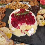feature image for baked brie cheese party appetizer recipe.