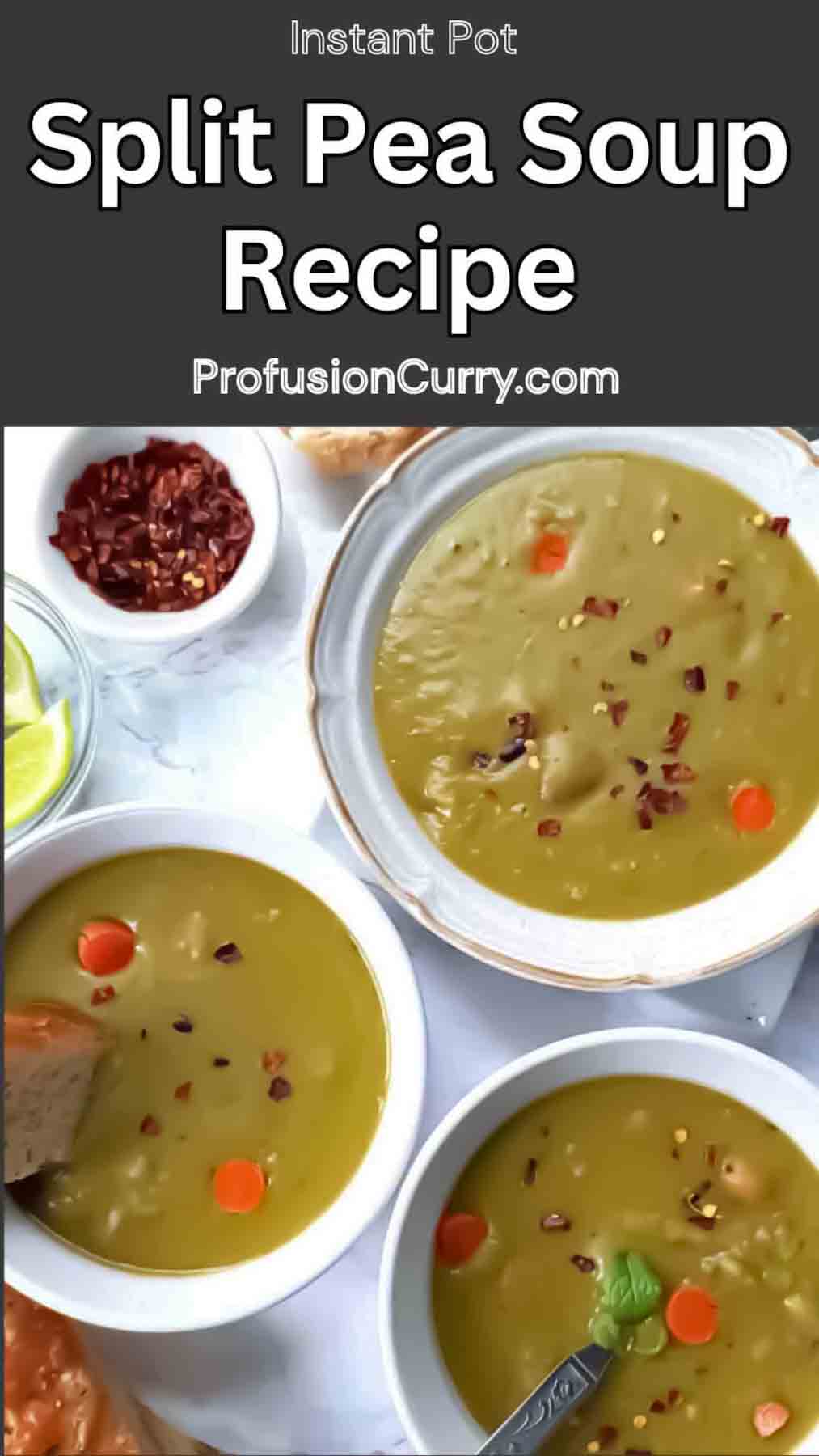 Pinterest image with text overlay for easy one pot vegan soup instant pot.