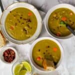 Instant Pot Vegan Split Pea Soup which is Thick creamy soup for one pot meal , suitable for dairy free, gluten free meals.