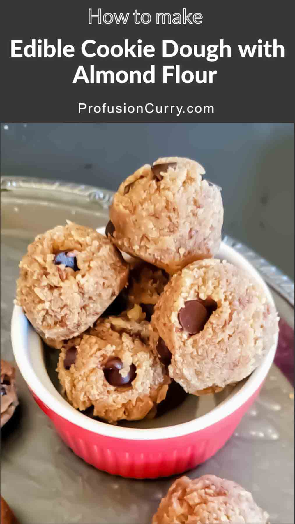 Almond flour edible cookie dough bliss balls.