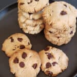 Almond Flour Chocolate chip cookies pinterest image with text overlay