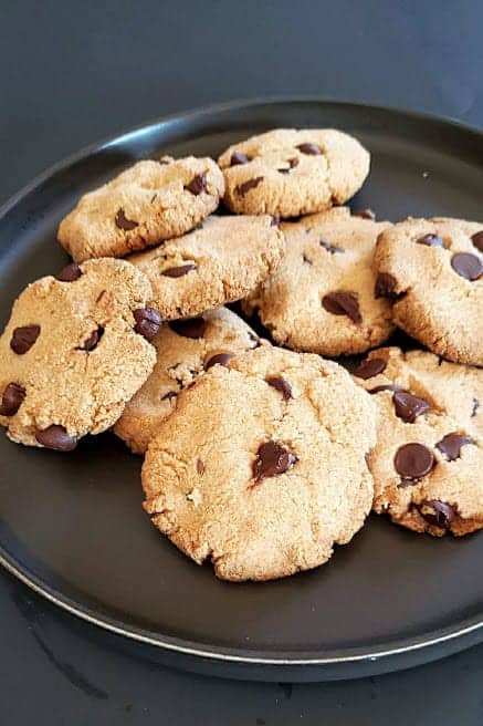 cookies stacked on a plate ready to be eaten.