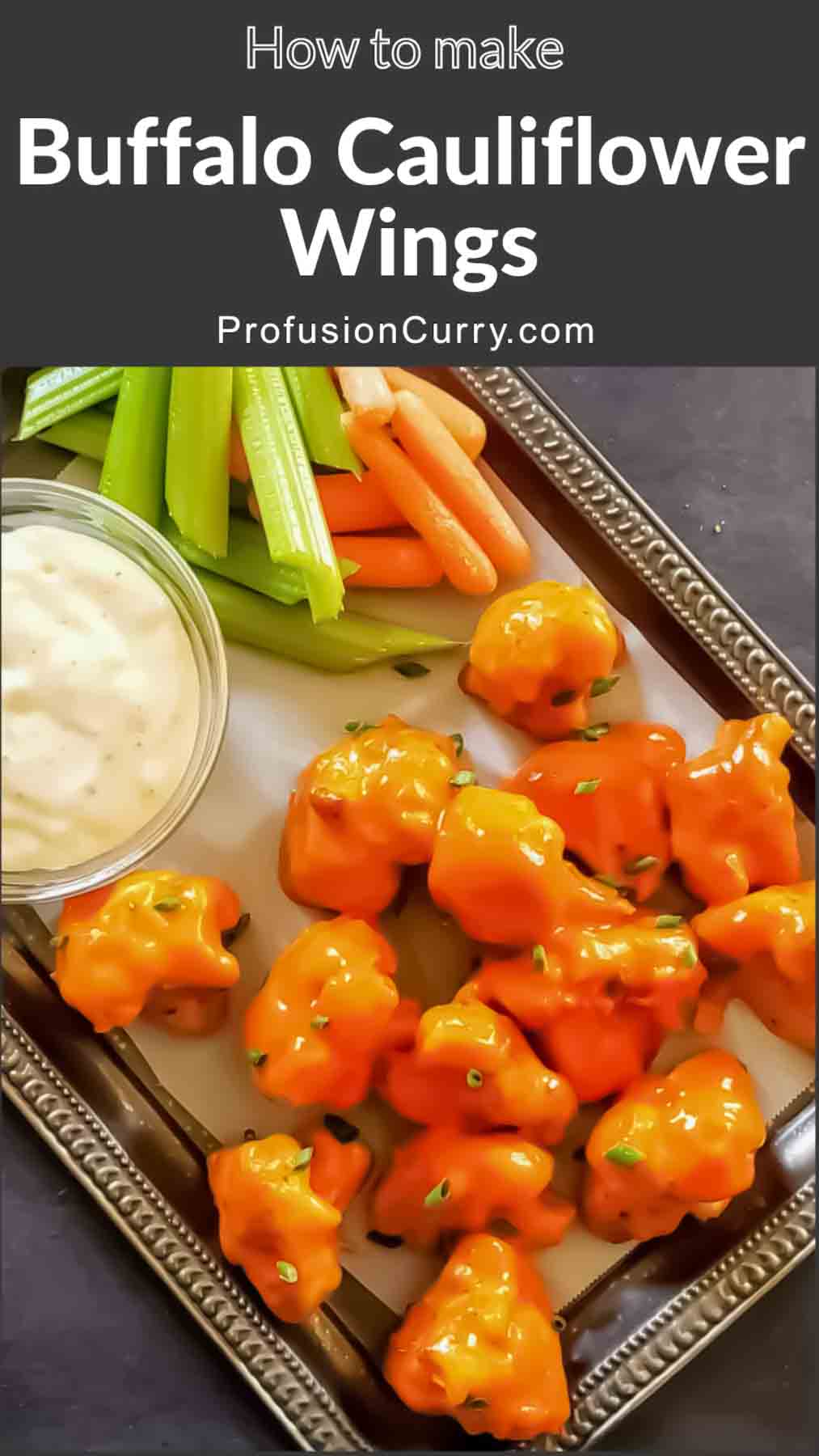 Crispy Buffalo Cauliflower Wings (Better Than BWW!) Social Share image.