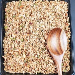 Delicious granola made at home using simple and wholesome ingredients.