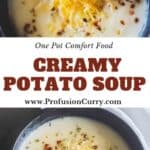 Pinterest social media share image for Instant Pot Potato Soup Recipe.