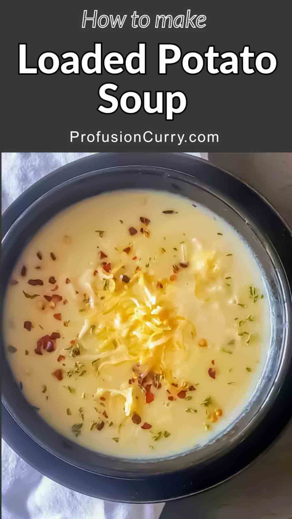 Social Media Share image for Loaded potato Soup with Instant Pot option.