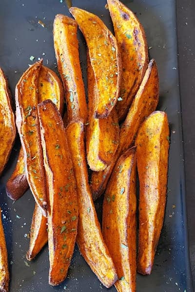 Crispy wedges made in airfryer.