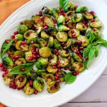 Crispy roasted Brussels sprouts with golden caramelized edges.