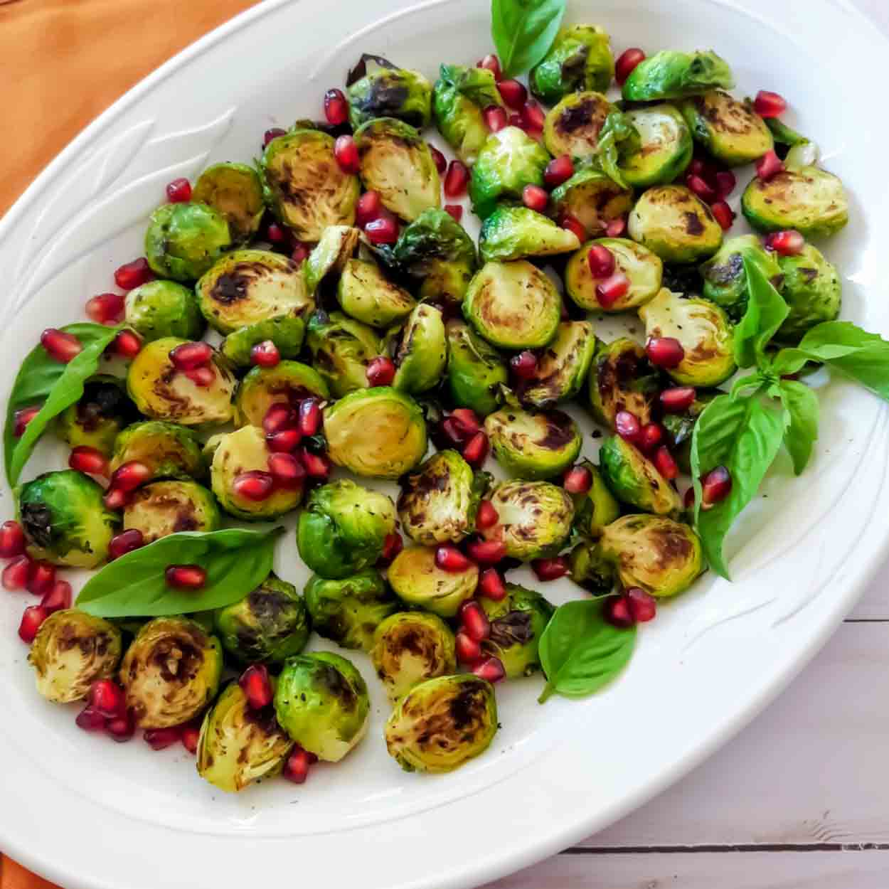 Crispy roasted Brussels sprouts with golden caramelized edges.