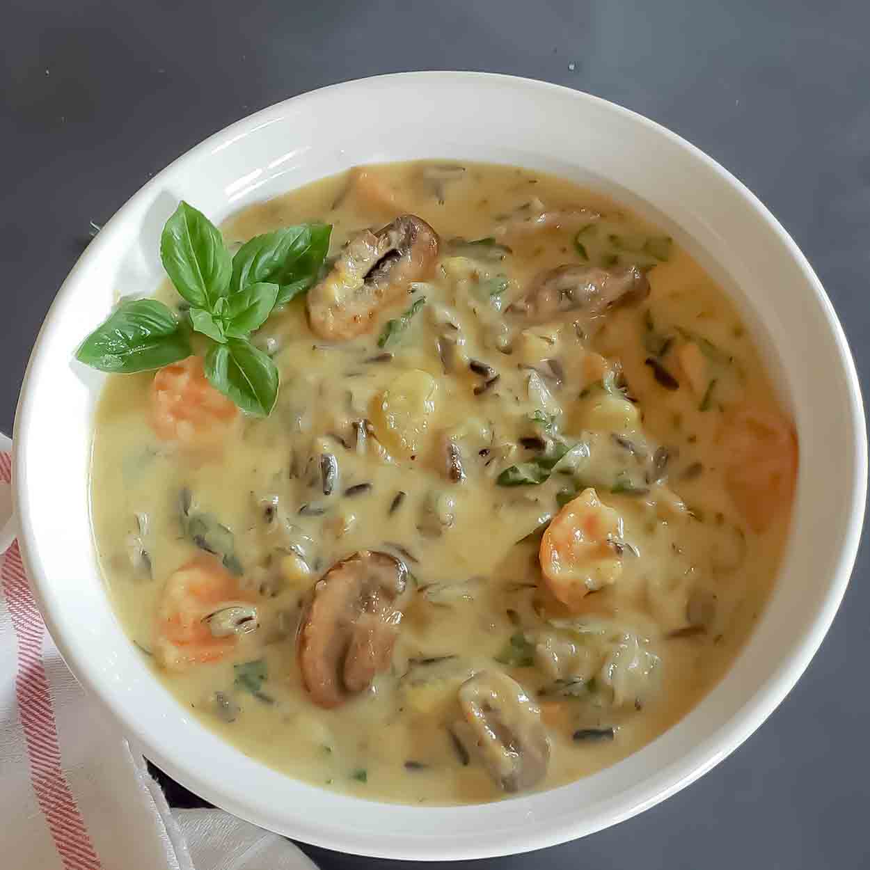 Vegan and Gluten-free wild rice soup made with mushrooms and sweet potatoes. Instant Pot Wild Rice Soup makes excellent one pot comfort food.