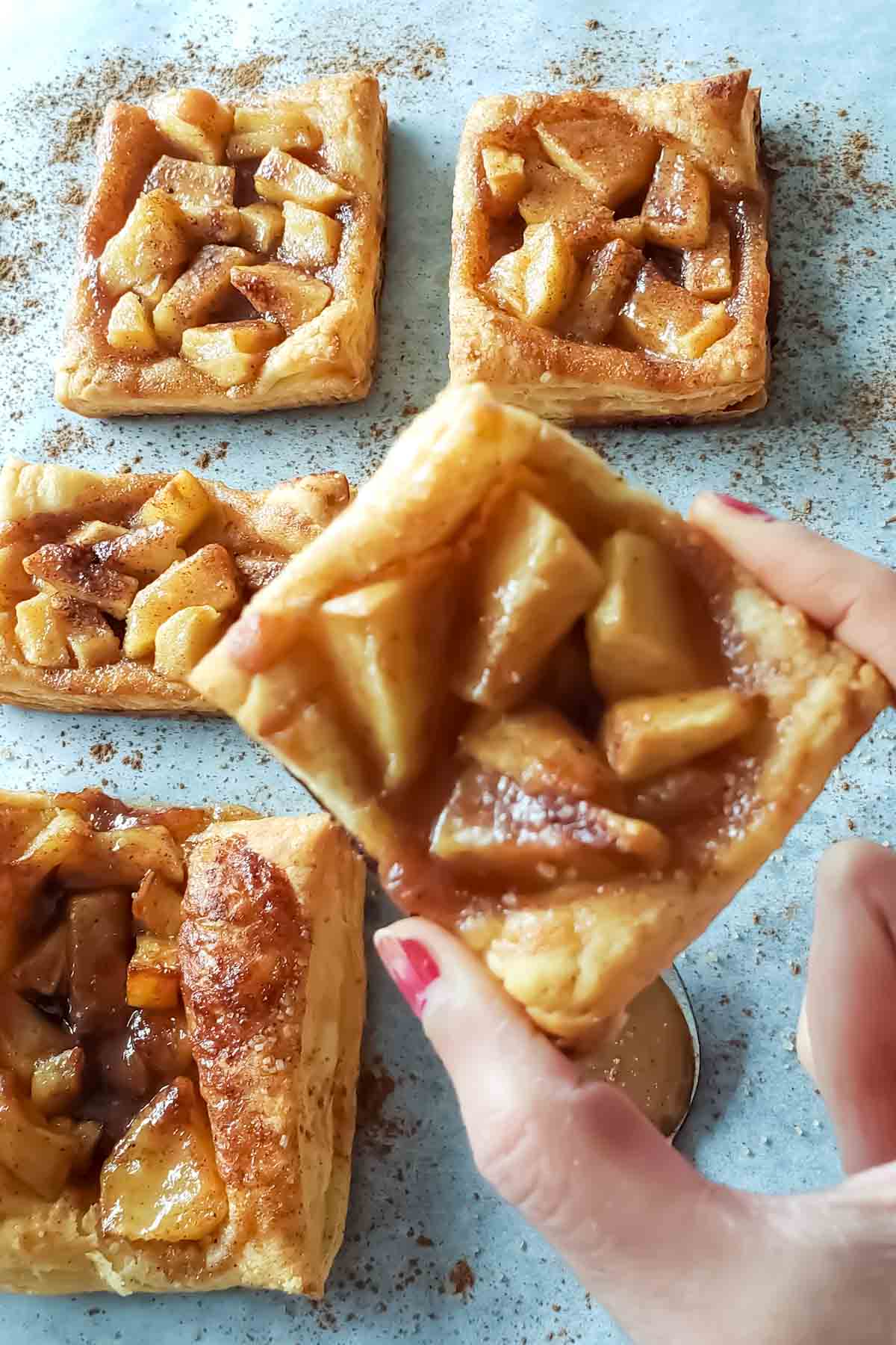 Crispy Air Fryer Apple Pie with golden puff pastry.