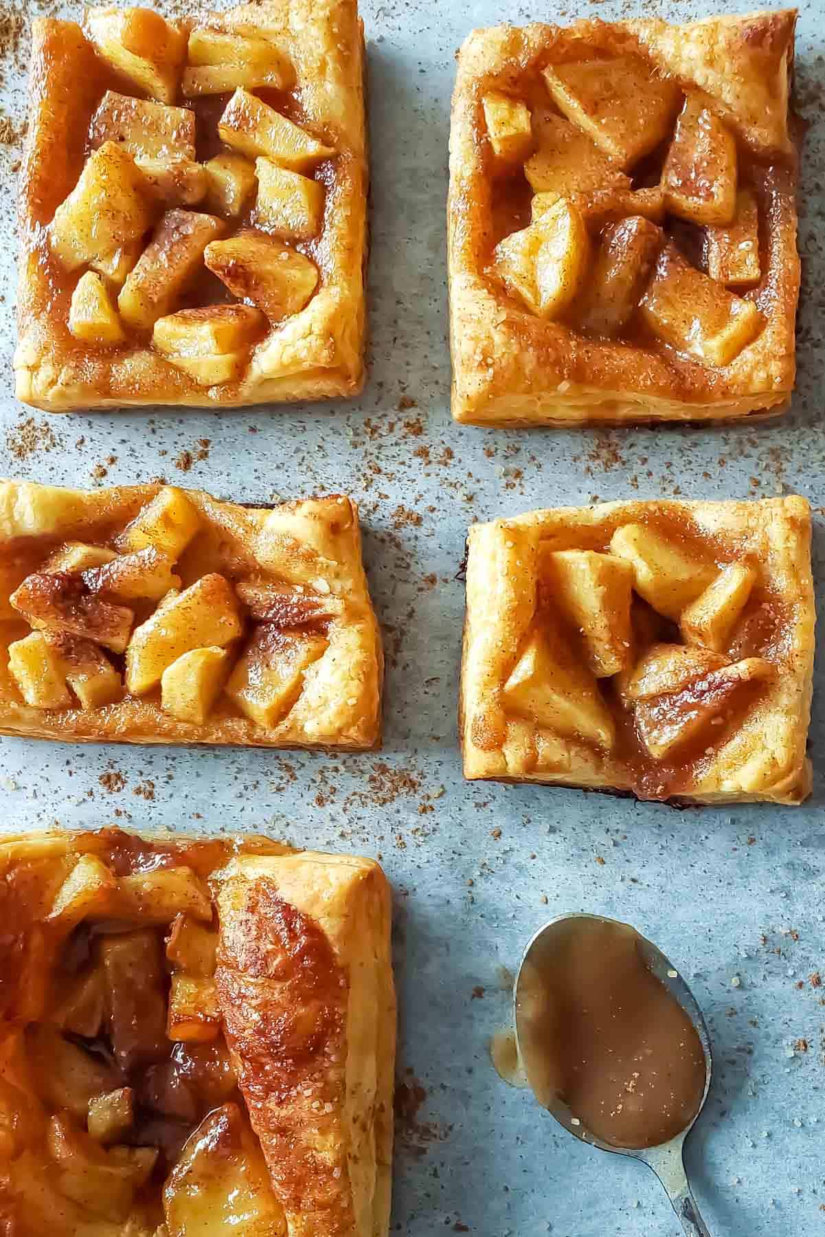 Apple Pie Puff Pastry bites made in the air fryer.