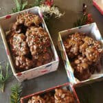 Pinterest image with text overlay for homemade Chocolate Peanut Clusters made for holiday gifting.