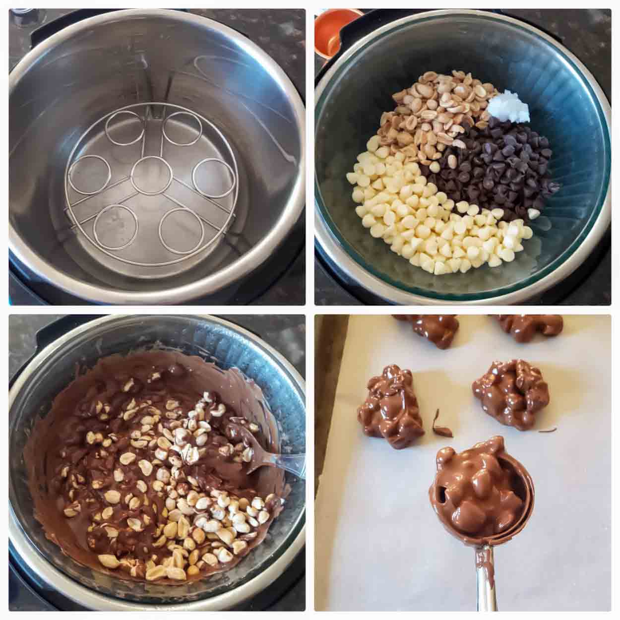How to make peanut clusters with chocolate-a no-bake dessert.