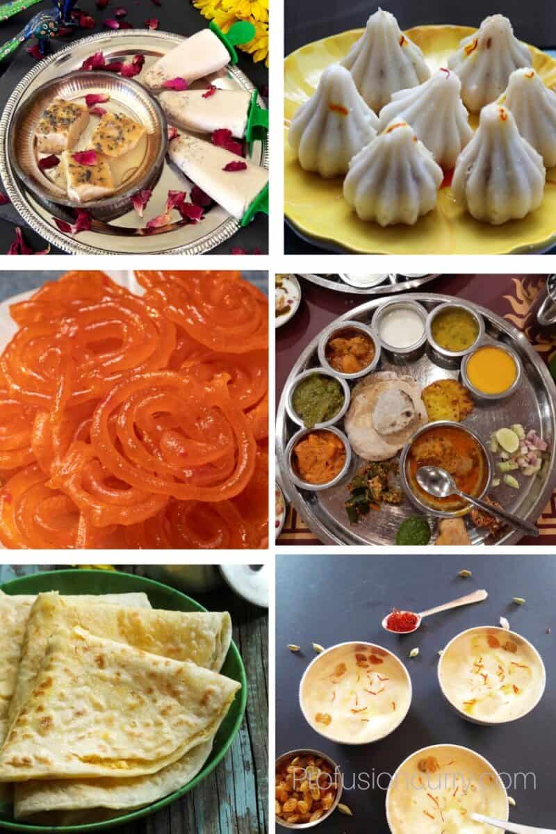 Indian sweets which are desserts in a photo collage.