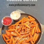 Pinterest image with text overlay for air fryer roasted carrots.