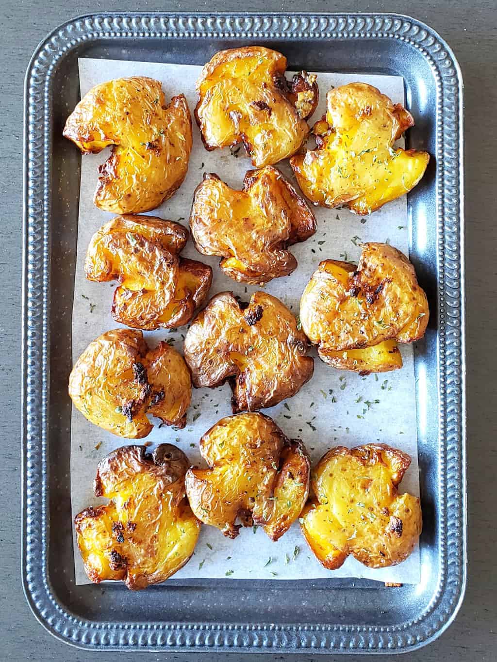 Garlicky Air Fryer Smashed Potatoes This Healthy Kitchen