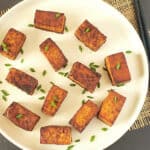 Pinterest image with text overlay for homemade smoked tofu recipe.