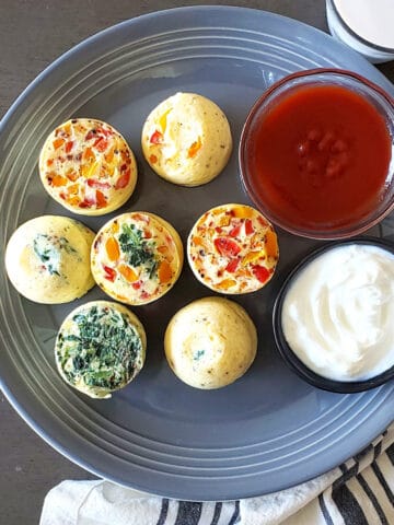 Starbuck's Egg bite made at home and served with dipping sauce.