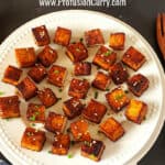 Pinterest image with text overlay for air fryer tofu recipe.