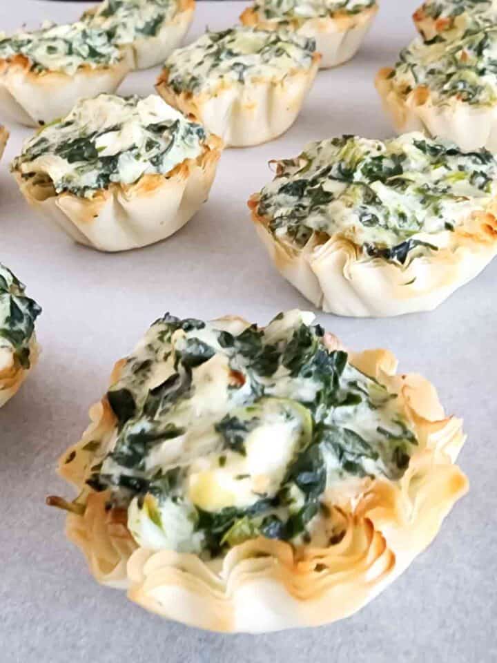 Spinach Artichoke Dip Phyllo Cups - Profusion Curry