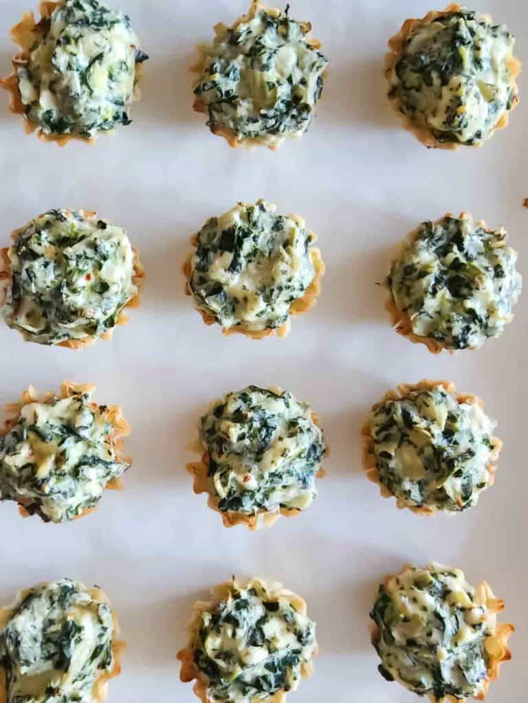 Spinach Artichoke Dip Phyllo Cups - Profusion Curry