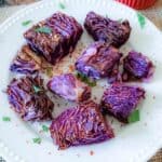 Air Fryer Red Cabbage served for side dish.
