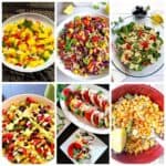 easy summer salad recipes on serving platter.