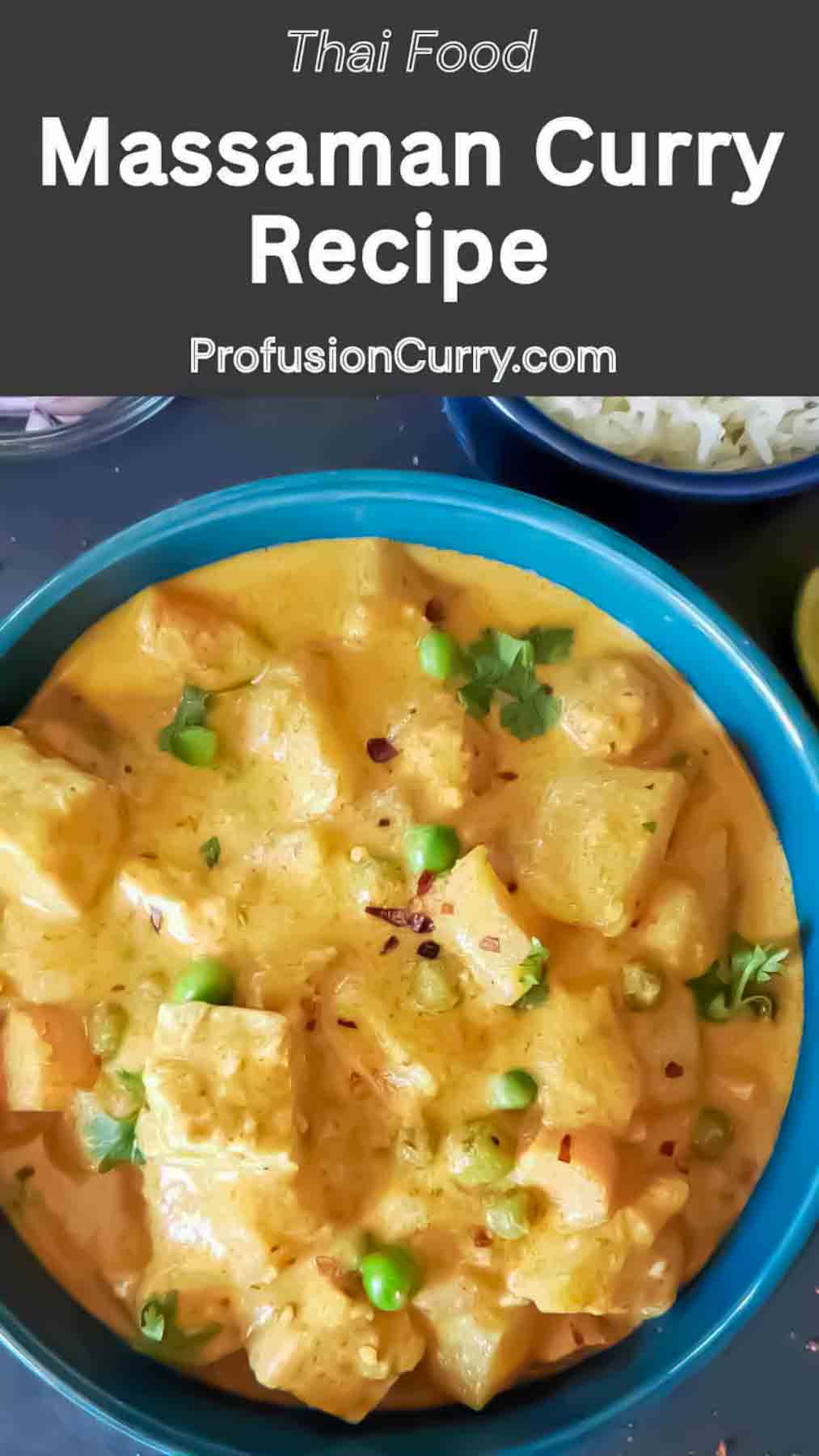One-pot vegan Thai curry with tofu simmered in rich coconut Massaman sauce.