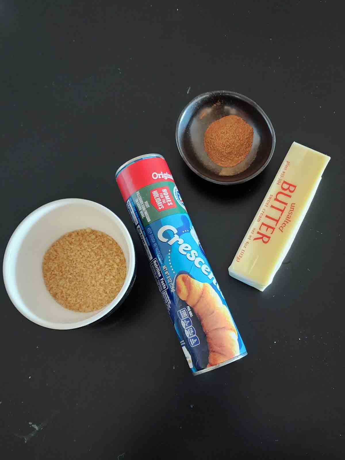 Buttery flaky Cinnamon Crescent Rolls with just 4 easy to find ingredients.