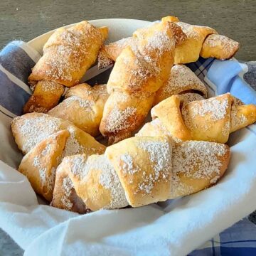 Buttery, flaky, and fluffy cinnamon crescent rolls made with store bought Pillsbury Crescent Rolls dough.