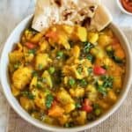 Vegetable Curry, an easy, simple and 15-minute wholesome dinner served in a bowl.