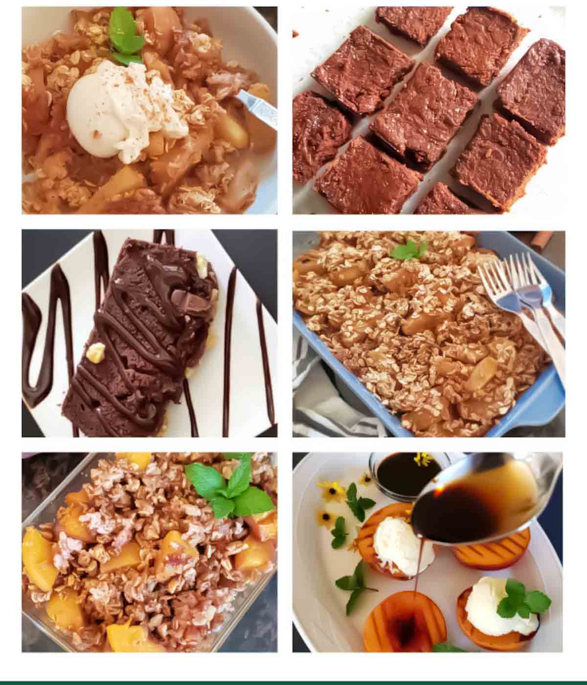 Six picture collage of vegan desserts included in Vegan Thanksgiving Recipe Collection.