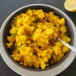 Authentic aloo masala-dosa stuffing for crispy masala dosa. This batata bhaji or potato masala is vegan and gluten-free Indian curry recipe made in either Instant Pot or Stovetop.